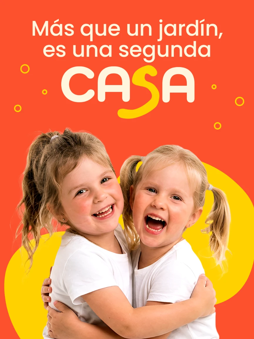 Post de Jardín del Delfín con dos niñas abrazadas y el mensaje 'Más que un jardín, es una segunda casa'